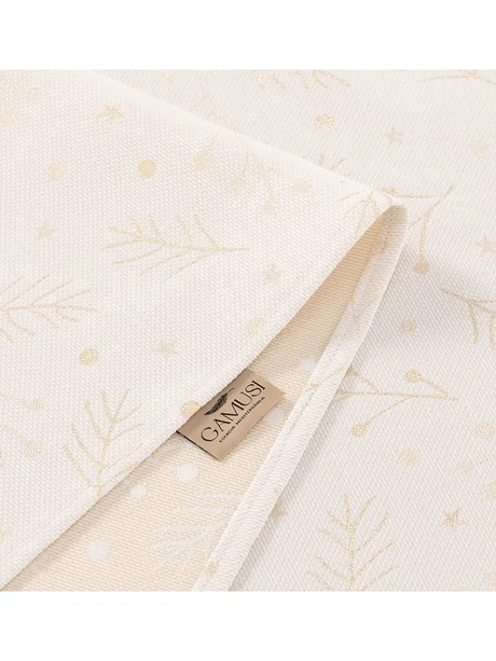 GAMUSI Küchentextilien|Tisch- & Küchentextilien<Tischdecke "Berrie" in Weiß/ Gold
