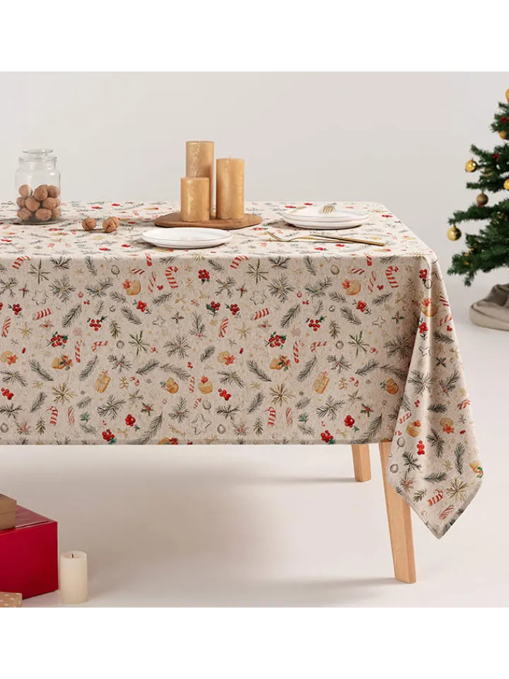 GAMUSI Küchentextilien|Tisch- & Küchentextilien<Tischdecke "Carmy" in Creme/ Grün/ Rot