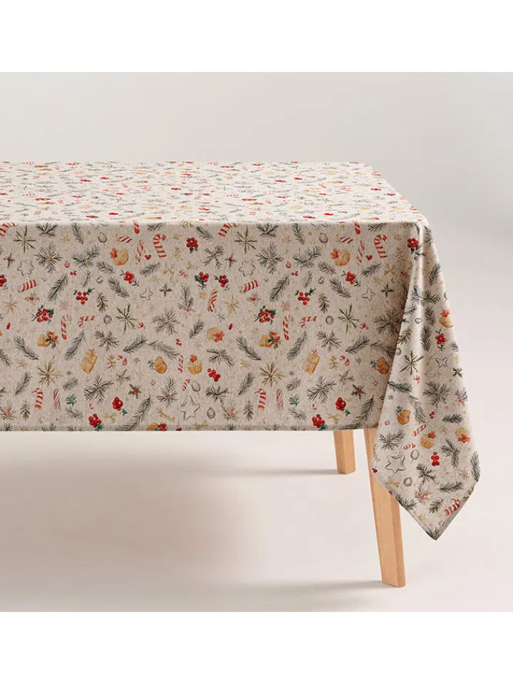 GAMUSI Küchentextilien|Tisch- & Küchentextilien<Tischdecke "Carmy" in Creme/ Grün/ Rot