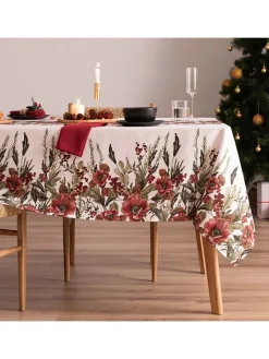 Mint Rugs Küchentextilien<Tischdecke "Christmas Angelo" in Weiß/ Rot