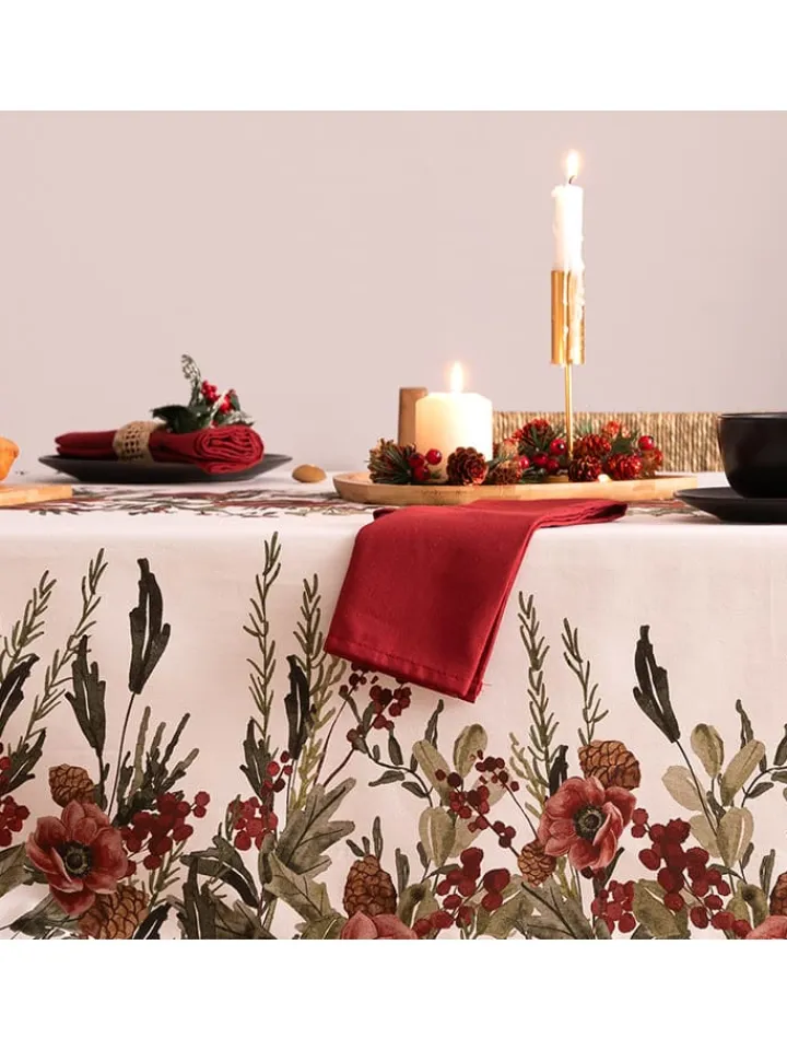 Mint Rugs Küchentextilien<Tischdecke "Christmas Angelo" in Weiß/ Rot