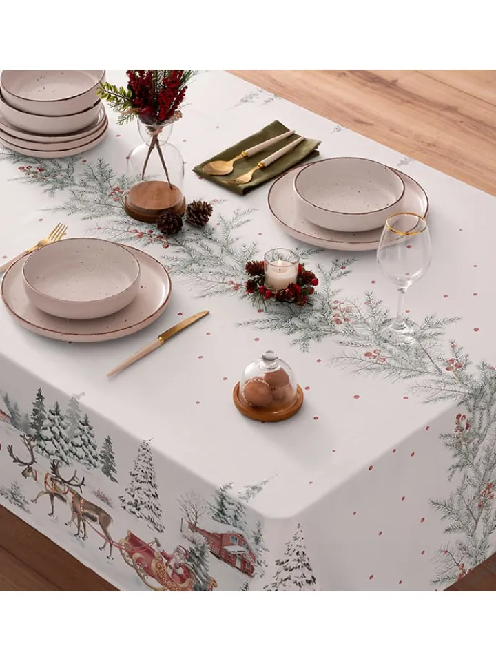 Mint Rugs Küchentextilien|Tisch- & Küchentextilien<Tischdecke "Christmas Klaus" in Weiß/ Grün