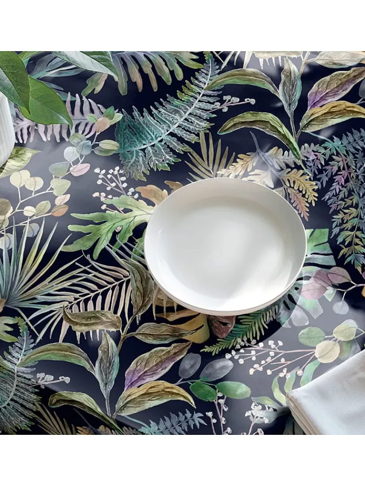 Mint Rugs Küchentextilien<Tischdecke "Floral And Tropical Ela" in Schwarz/ Grün