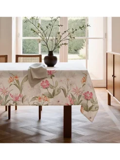 Mint Rugs Küchentextilien<Tischdecke "Floral Blume" in Weiß/ Rosa