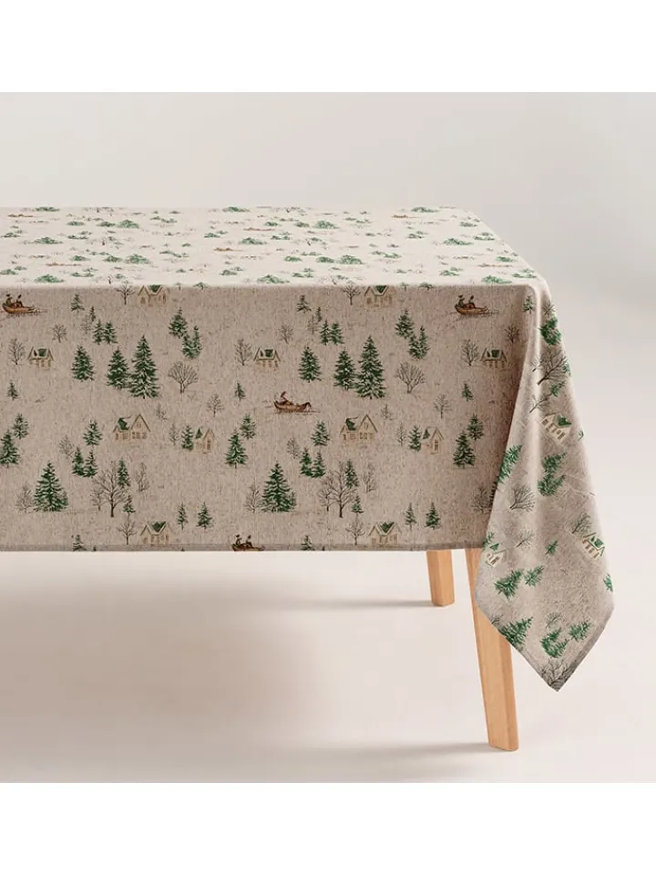 GAMUSI Küchentextilien<Tischdecke "Glint" in Creme/ Grün