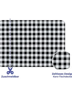 Wenko Küchentextilien|Tisch- & Küchentextilien<Tischdecke "Maximex" in Schwarz/ Weiß - (L)180 x (B)140 cm