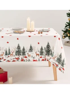 GAMUSI Tisch- & Küchentextilien|Küchentextilien<Tischdecke "Roven" in Weiß/ Grün/ Rot