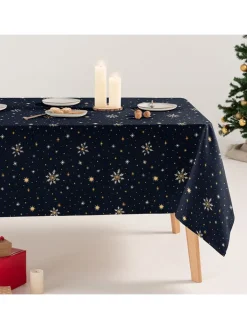 GAMUSI Küchentextilien<Tischdecke "Snerry" in Dunkelblau/ Gold