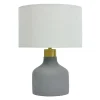 relaxdays Tischleuchten<Tischlampe in Grau/ Weiß - (H)35 x Ø 25 cm