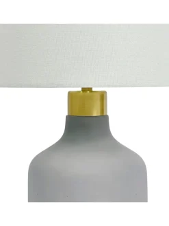 relaxdays Tischleuchten<Tischlampe in Grau/ Weiß - (H)35 x Ø 25 cm