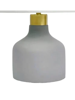relaxdays Tischleuchten<Tischlampe in Grau/ Weiß - (H)35 x Ø 25 cm