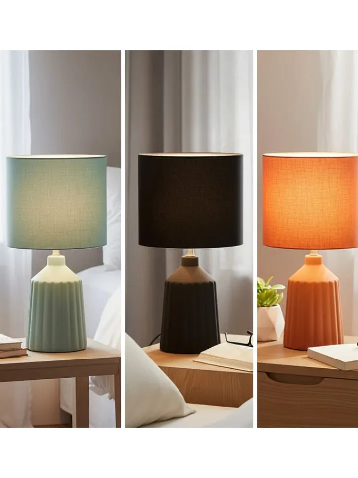 relaxdays Tischleuchten<Tischlampe in Terracotta - (H)42 x Ø 23 cm