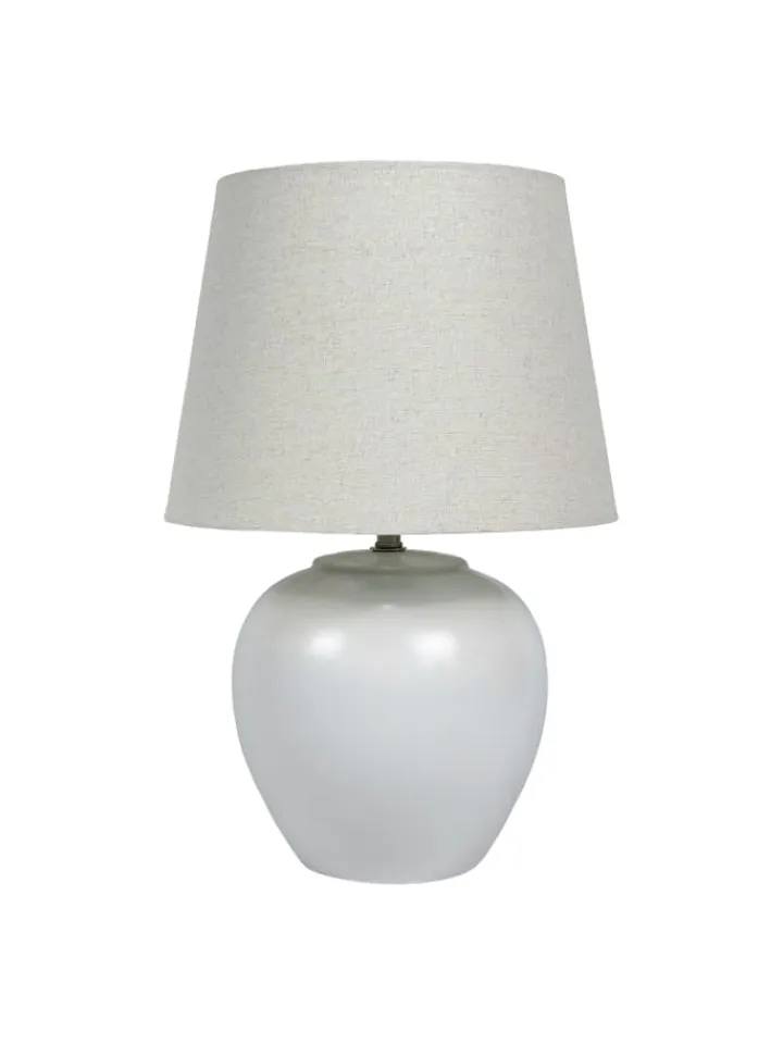 relaxdays Tischleuchten<Tischlampe in Weiß/ Creme - (H)45 x Ø 30 cm