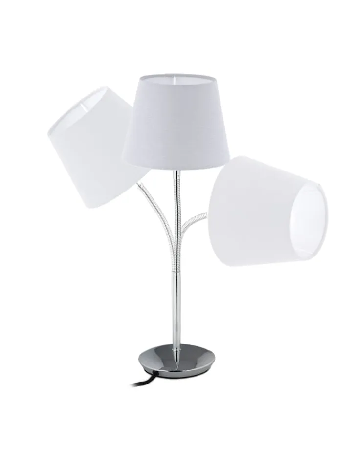 relaxdays Tischleuchten<Tischlampe in Weiß/ Silber - (H)47 x Ø 17 cm