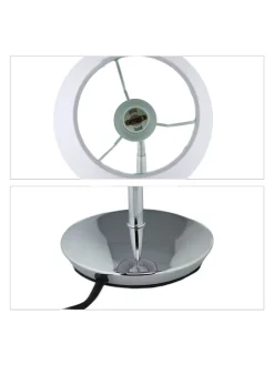 relaxdays Tischleuchten<Tischlampe in Weiß/ Silber - (H)47 x Ø 17 cm