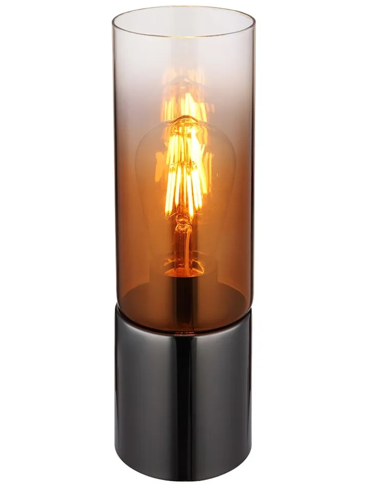 Globo lighting Tischleuchten<Tischleuchte "Annika" in Schwarz/ Silber - (H)30 x Ø 9 cm