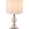 Globo lighting Tischleuchten<Tischleuchte "Bronn" in Silber/ Weiß - (H)47 x Ø 21 cm