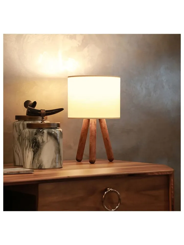 Opviq Tischleuchten<Tischleuchte in Beige/ Natur - (H)32 cm
