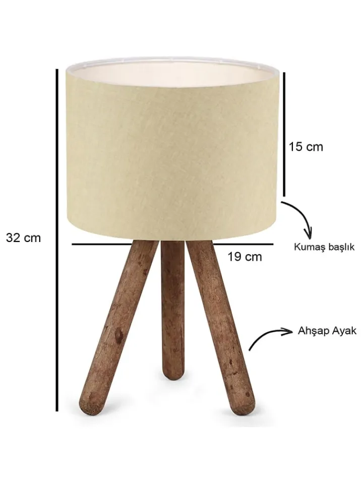 Opviq Tischleuchten<Tischleuchte in Beige/ Natur - (H)32 cm