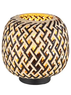 Globo lighting Tischleuchten<Tischleuchte in Beige/ Schwarz - (H)19,5 x Ø 20 cm