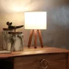 ABERTO DESIGN Tischleuchten<Tischleuchte in Braun/ Weiß - (H)32 cm