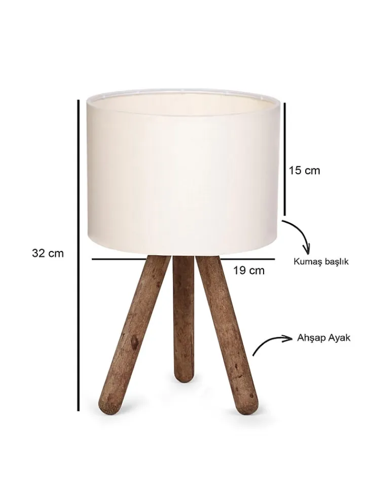 ABERTO DESIGN Tischleuchten<Tischleuchte in Braun/ Weiß - (H)32 cm