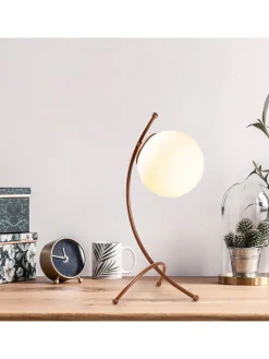 ABERTO DESIGN Tischleuchten<Tischleuchte in Weiß/ Hellbraun - (B)23 x (H)43 cm