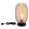 Globo lighting Tischleuchten<Tischleuchte "Jefrey" in Schwarz/ Beige - (H)34,5 x Ø 20 cm