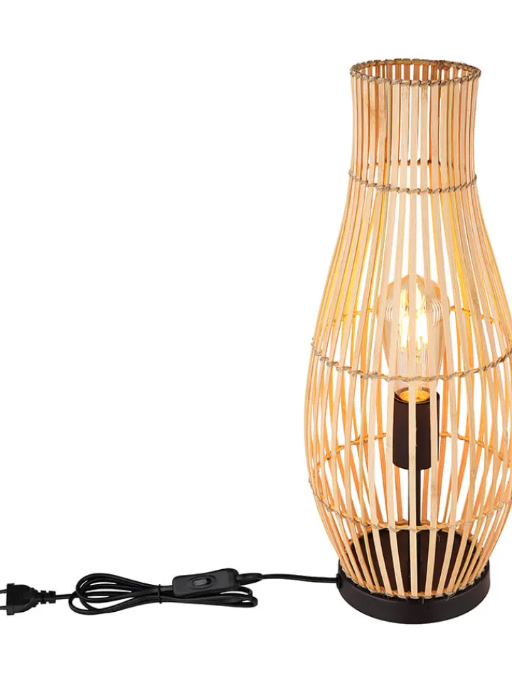 Globo lighting Tischleuchten<Tischleuchte "Laglio" in Hellbraun/ Schwarz - (H)47,5 x Ø 19,5 cm