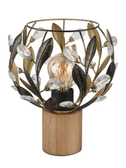 Globo lighting Tischleuchten<Tischleuchte "Mika" in Hellbraun/ Gold - (H)25 x Ø 20 cm