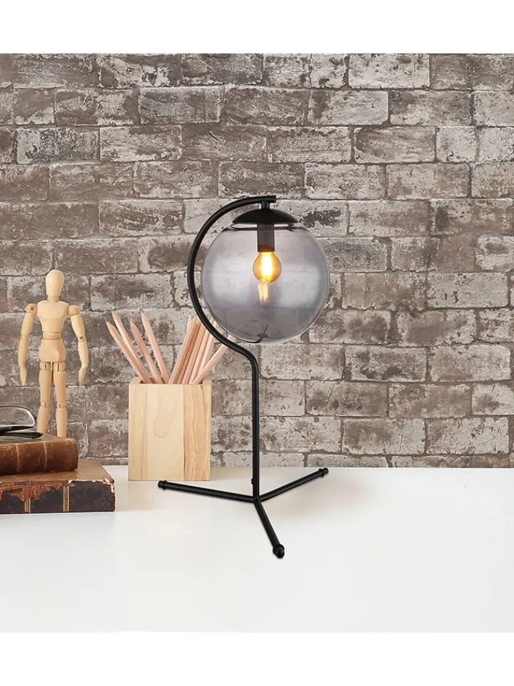 Globo lighting Tischleuchten<Tischleuchte "Porry" in Schwarz - (H)50 x Ø 35 cm