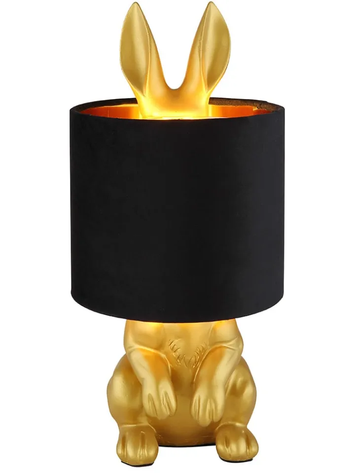 Globo lighting Tischleuchten<Tischleuchte "Rabbit" in Schwarz/ Gold - (H)41 x Ø 18 cm