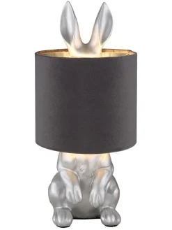Globo lighting Tischleuchten<Tischleuchte "Rabbit" in Silber/ Schwarz - (H)41 x Ø 18 cm