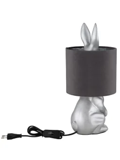 Globo lighting Tischleuchten<Tischleuchte "Rabbit" in Silber/ Schwarz - (H)41 x Ø 18 cm