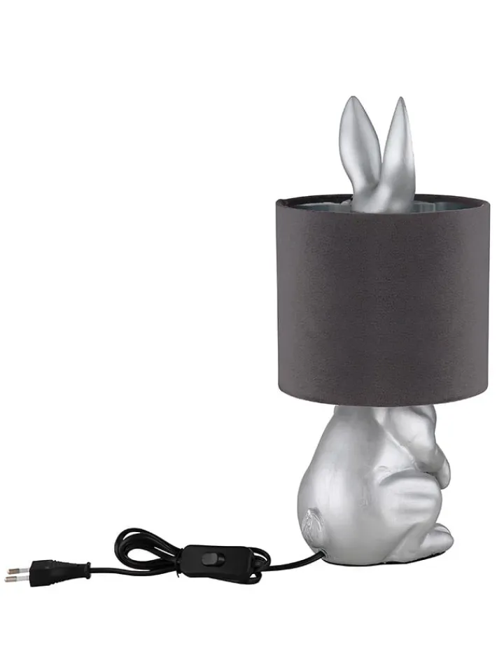 Globo lighting Tischleuchten<Tischleuchte "Rabbit" in Silber/ Schwarz - (H)41 x Ø 18 cm