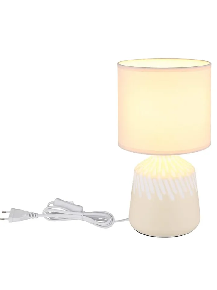 Globo lighting Tischleuchten<Tischleuchte "Rela" in Creme - (H)31,5 x Ø 17,5 cm