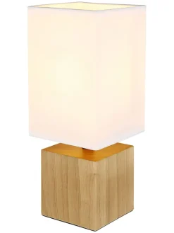 Globo lighting Tischleuchten<Tischleuchte "Valentino" in Hellbraun/ Creme - (H)30 x (T)12 cm