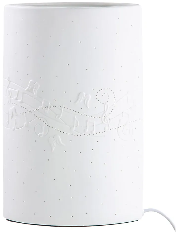 GILDE Tischleuchten<Tischleuchte "Weihnachtsklänge" in Weiß - (B)18 x (H)28,5 cm