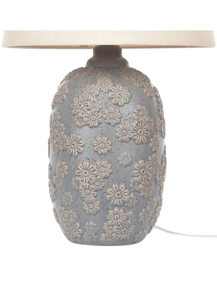 Beliani Stehleuchten<Tischleuchten FERREY in Grau/Beige - (W) 30 x (H) 46 x (L) 30 cm