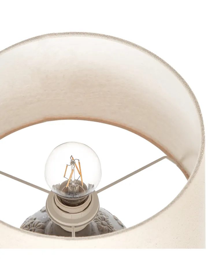 Beliani Stehleuchten<Tischleuchten FERREY in Grau/Beige - (W) 30 x (H) 46 x (L) 30 cm