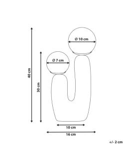 Beliani Stehleuchten<Tischleuchten TULUN in Rosa/Weiß - (W) 25 x (H) 40 x (L) 25 cm