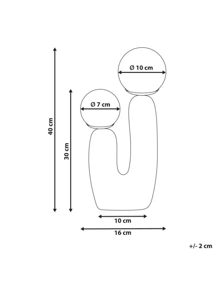 Beliani Stehleuchten<Tischleuchten TULUN in Rosa/Weiß - (W) 25 x (H) 40 x (L) 25 cm