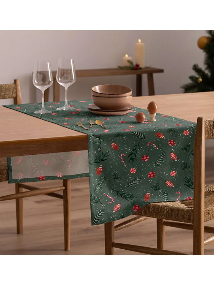 Mint Rugs Tisch- & Küchentextilien|Küchentextilien<Tischläufer "Christmas Maison" in Grün/ Rot