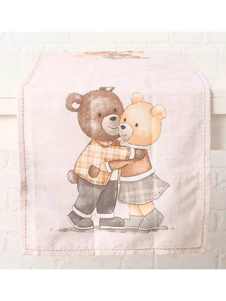 Boltze Küchentextilien|Tisch- & Küchentextilien<Tischläufer "Henry" in Weiß/ Braun - (L)140 x (B)40 cm