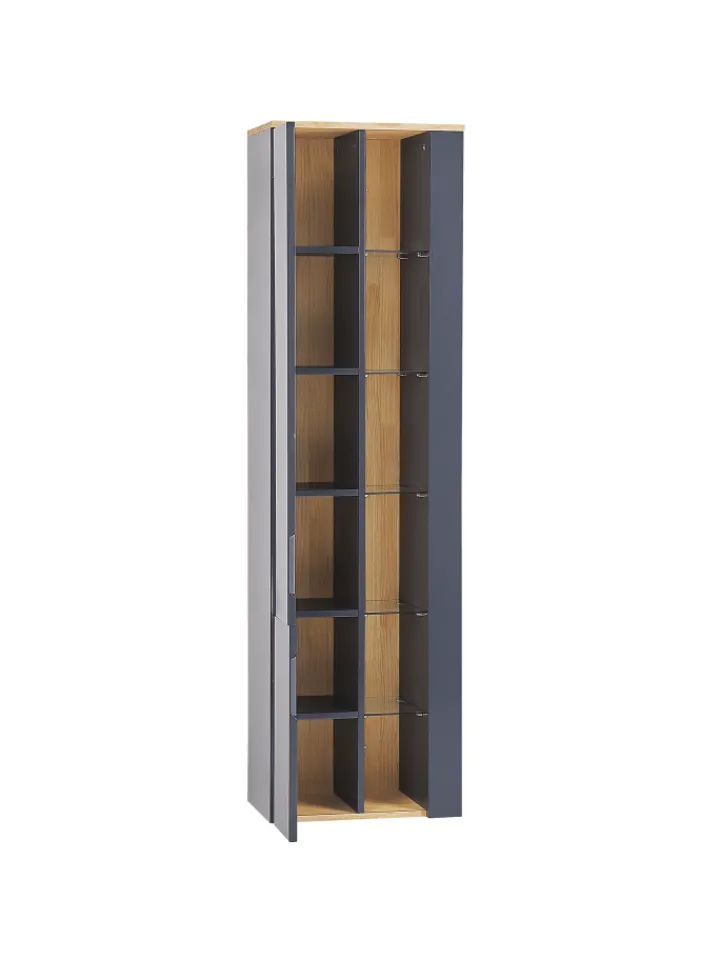 Beliani Badmöbel<4-tlg Badezimmerschrank FIGUERES in Grau/Braun