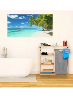 relaxdays Badmöbel<2tlg. Badregal Wäschekorb Set in Natur/Grau - (B)80 x (H)80,5 x (T)33,5 cm