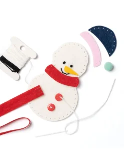 folia PAPER Kreativbedarf & Do-It-Yourself<14tlg. Bastelset "Mini Filzinies Schneemann" - ab 8 Jahren