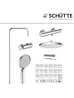 Schütte Badarmaturen<6tlg. Überkopfbrause-Set ''Madrid'' in Chrom