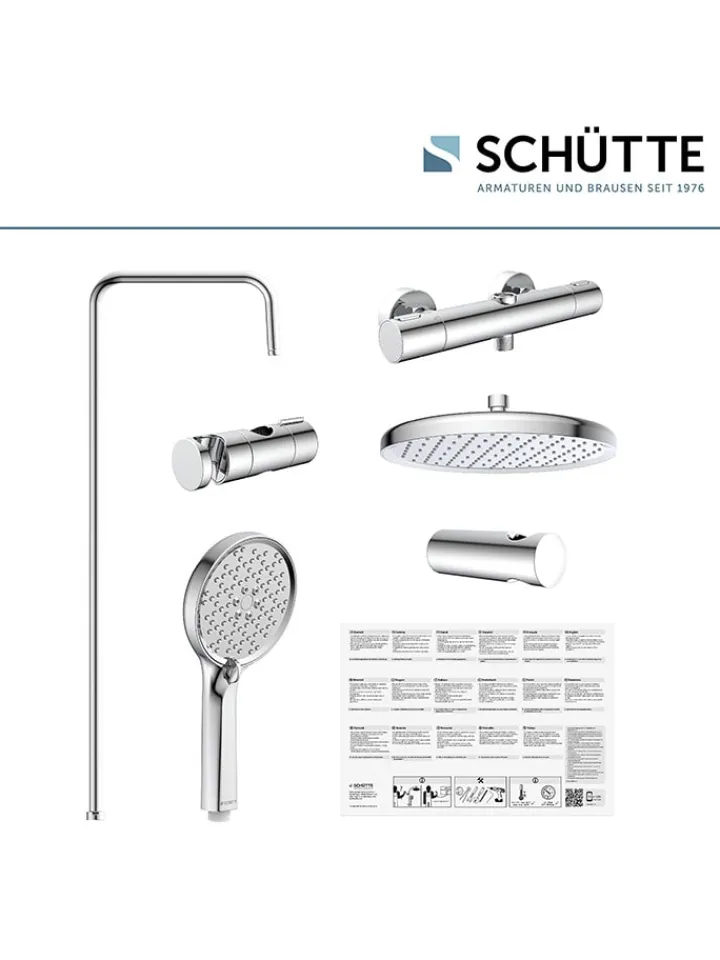 Schütte Badarmaturen<6tlg. Überkopfbrause-Set ''Madrid'' in Chrom