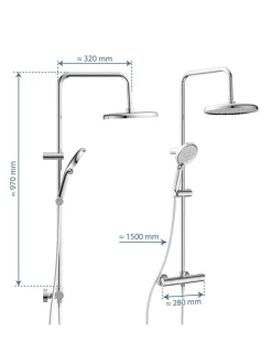 Schütte Badarmaturen<6tlg. Überkopfbrause-Set ''Madrid'' in Chrom